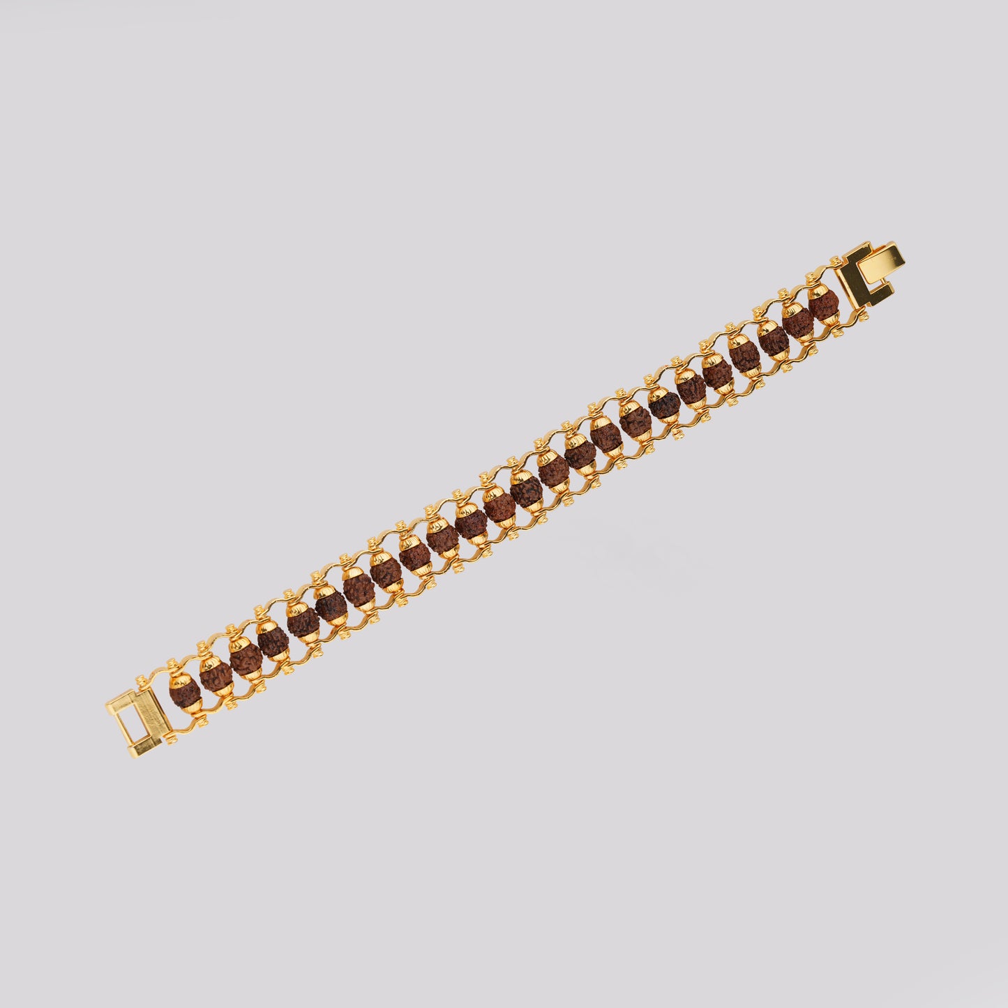 Gold Plated Modern Rudraksha Bracelet