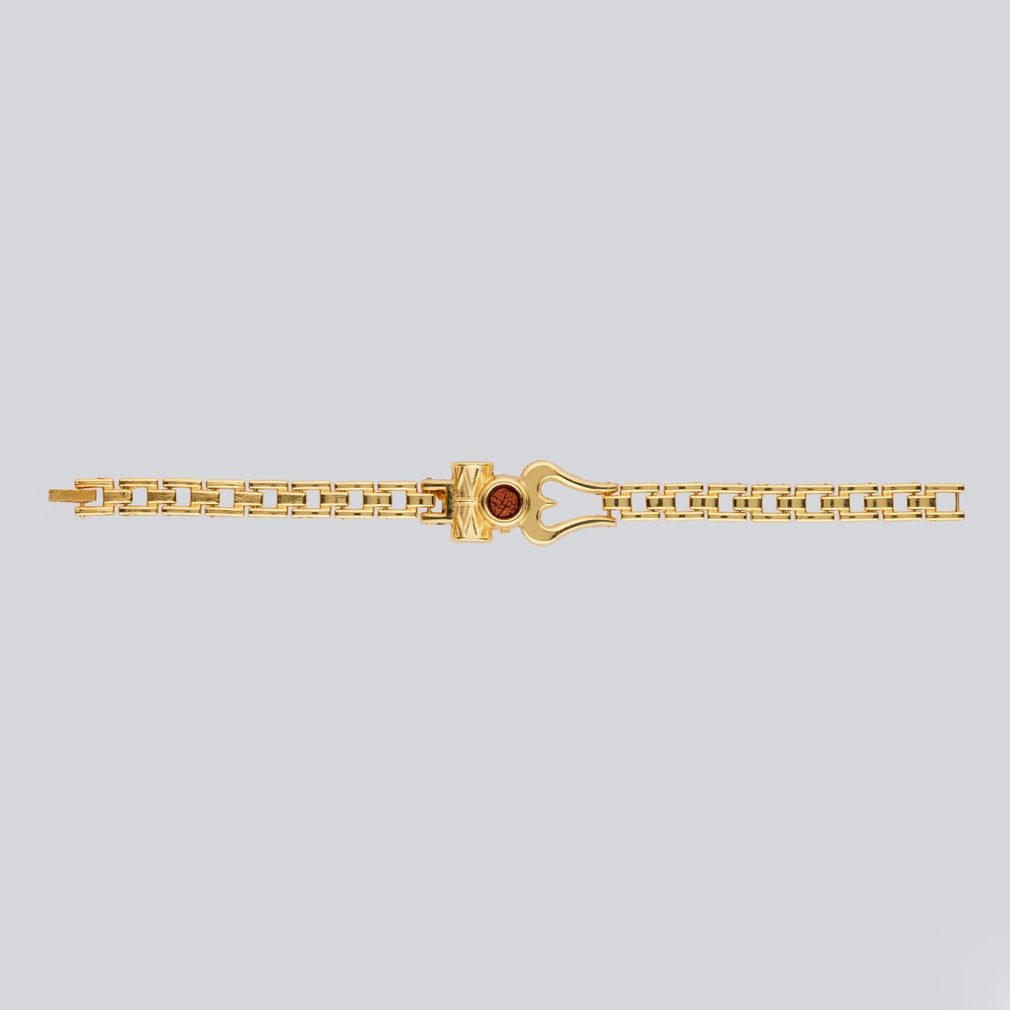 Gold Plated Om Damroo Rudraksha Bracelet