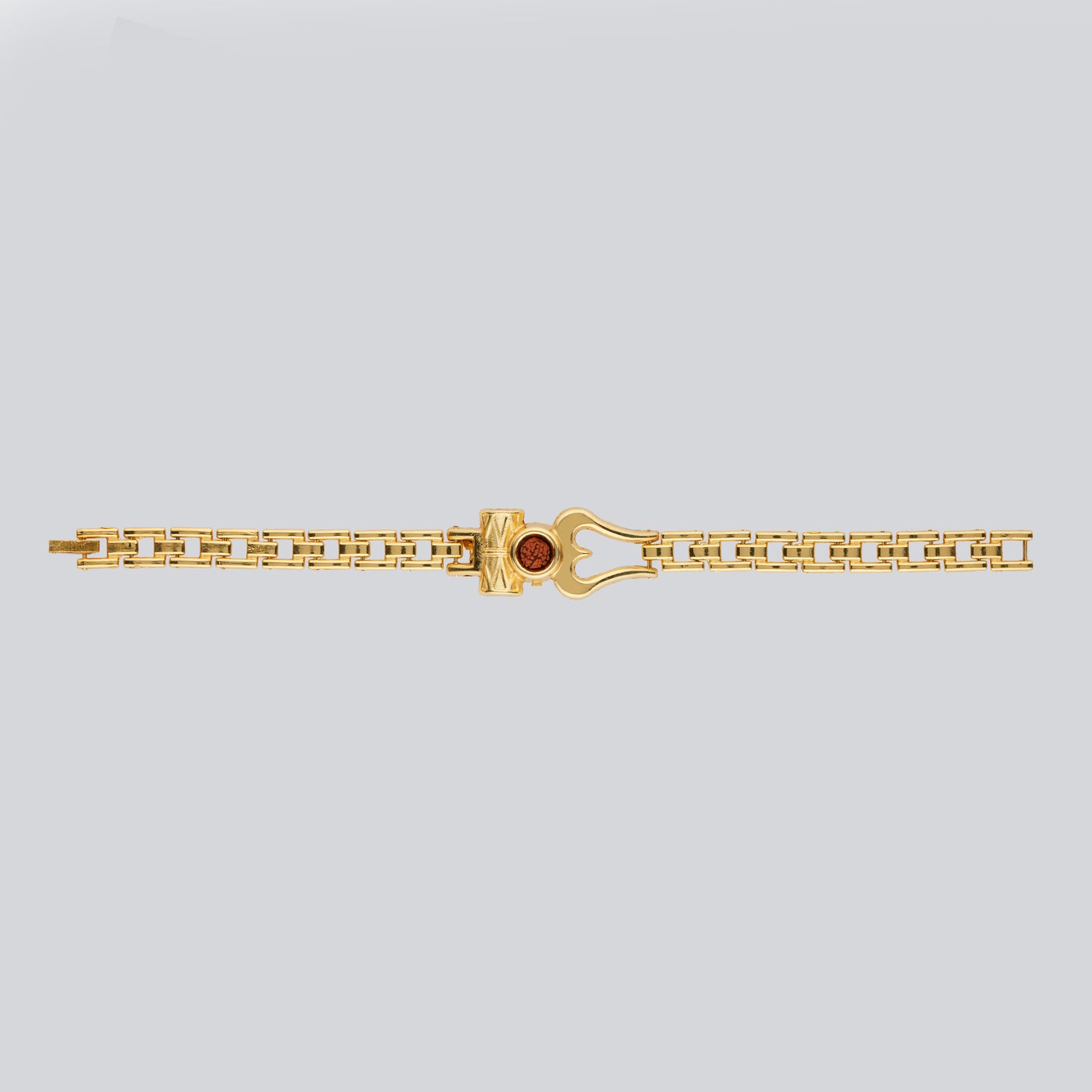 Gold Plated Om Damroo Rudraksha Bracelet